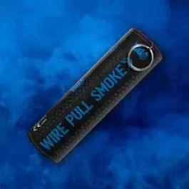 Blue wire pull smoke grenade firework