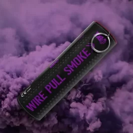Purple wire pull smoke grenade firework