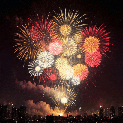 fireworks-16778 (1) Colorful fireworks display show lighting up the night sky.